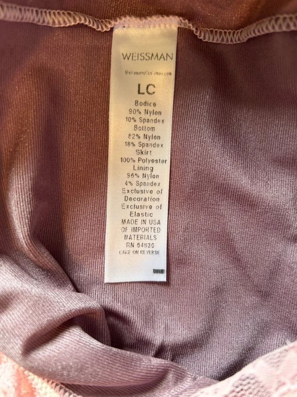 Weissman Girl's Pink Ballet Dress with Sparkle Tulle Skirt Dance Costume Size LC